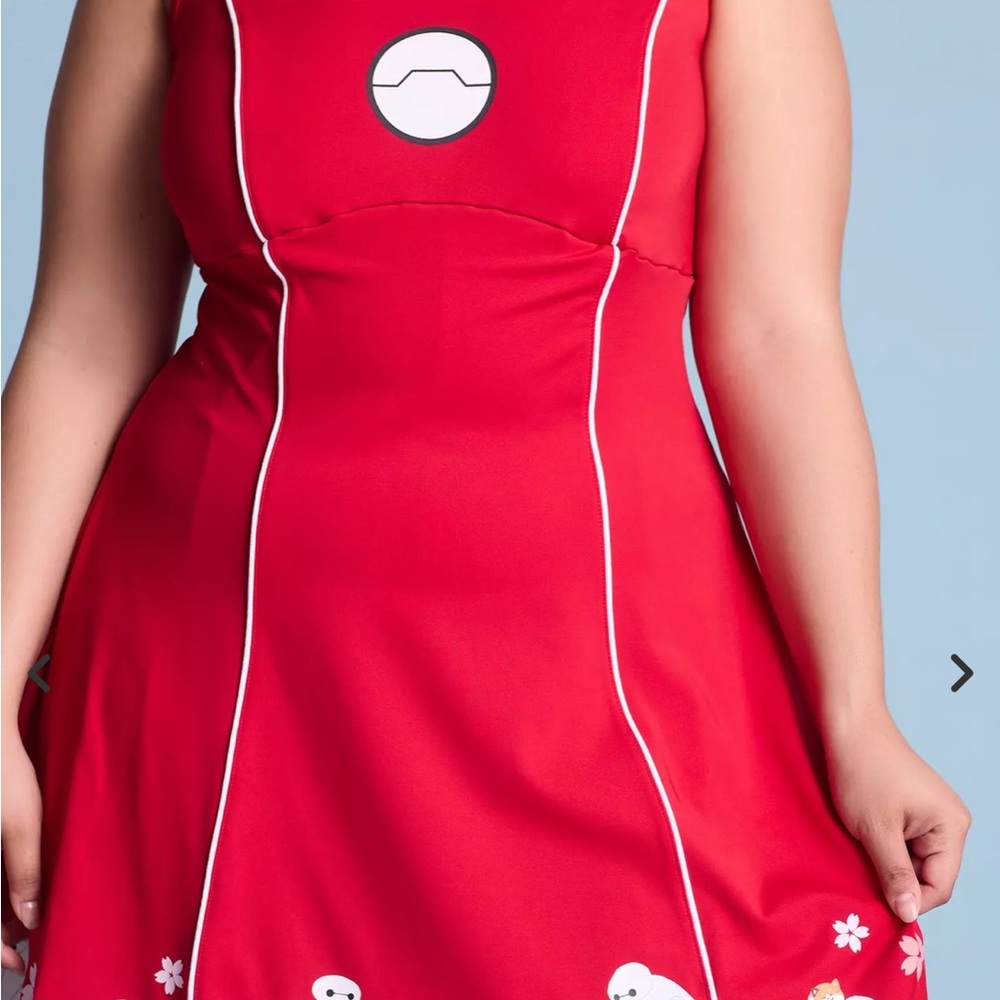 EUC Disney Box Lunch Baymax Big Hero Red One Piece Swimsuit/Active Dress Size 3x - Picture 6 of 14